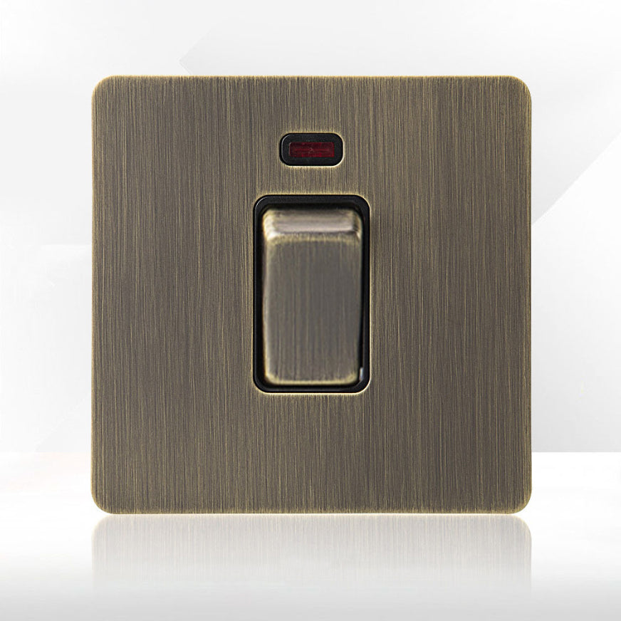 LIWBET Retro style Bronze Color 1 gang / 2 gang/ 3 gang / 4 gang 2 way light switch and stainless steel panel toggle lamp switch and wall socket