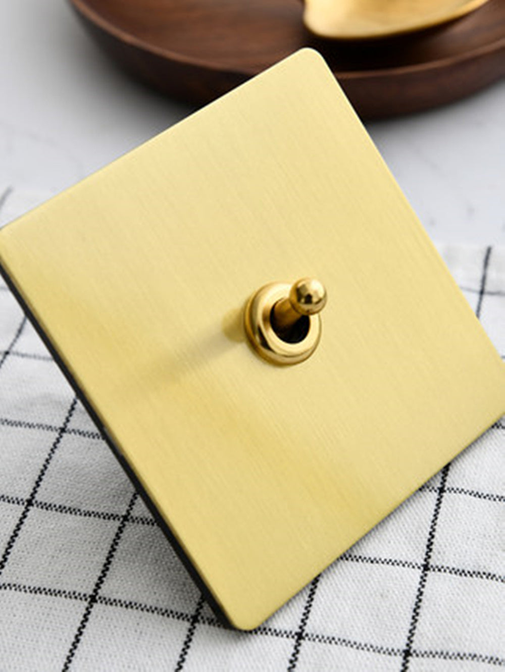 LIWBET Retro style Gold Color 1 gang / 2 gang/ 3 gang / 4 gang 2 way light switch and stainless steel panel toggle lamp switch and wall socket