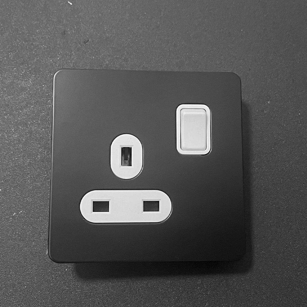 LIWBET Retro style 1 gang / 2 gang/ 3 gang / 4 gang  2 way light switch and stainless steel panel white toggle lamp switch and wall socket