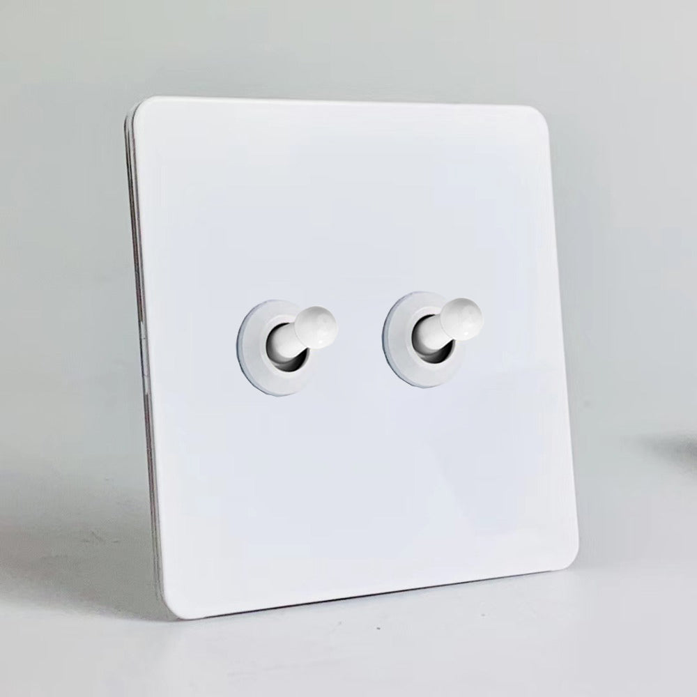 LIWBET Retro style white Color 1 gang / 2 gang/ 3 gang / 4 gang  2 way light switch and stainless steel panel toggle lamp switch and wall socket