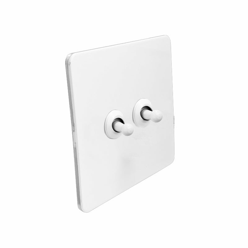 LIWBET Retro style white Color 1 gang / 2 gang/ 3 gang / 4 gang  2 way light switch and stainless steel panel toggle lamp switch and wall socket