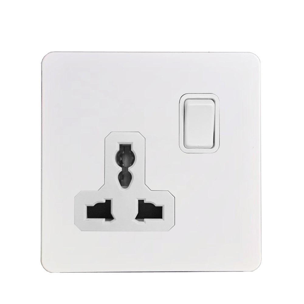 LIWBET Retro style 1 gang / 2 gang/ 3 gang / 4 gang  2 way light switch and white stainless steel panel toggle lamp switch and wall socket
