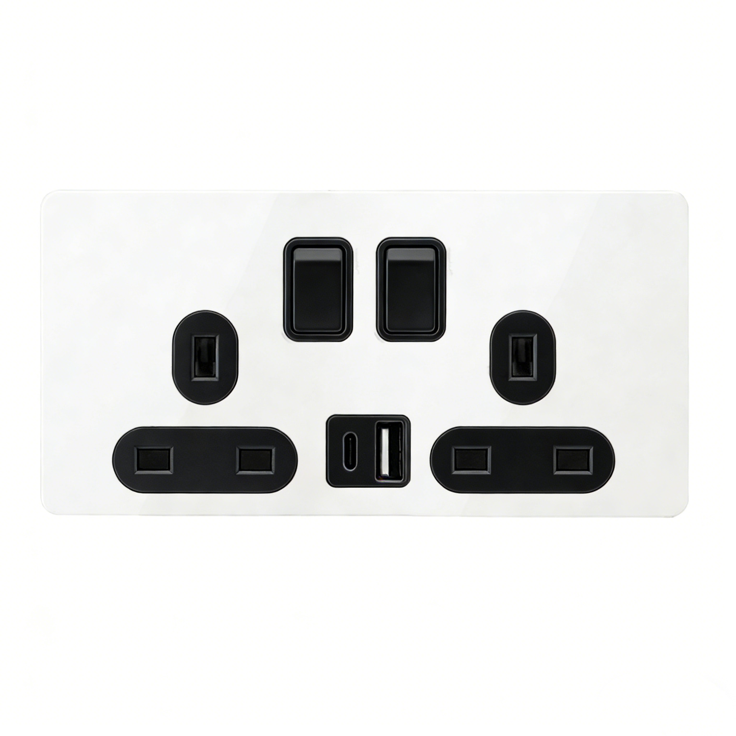 LIWBET White Color Lamp Switch and Retro style 1 Gang / 2 Gang / 3 Gang / 4 Gang light switch with Socket