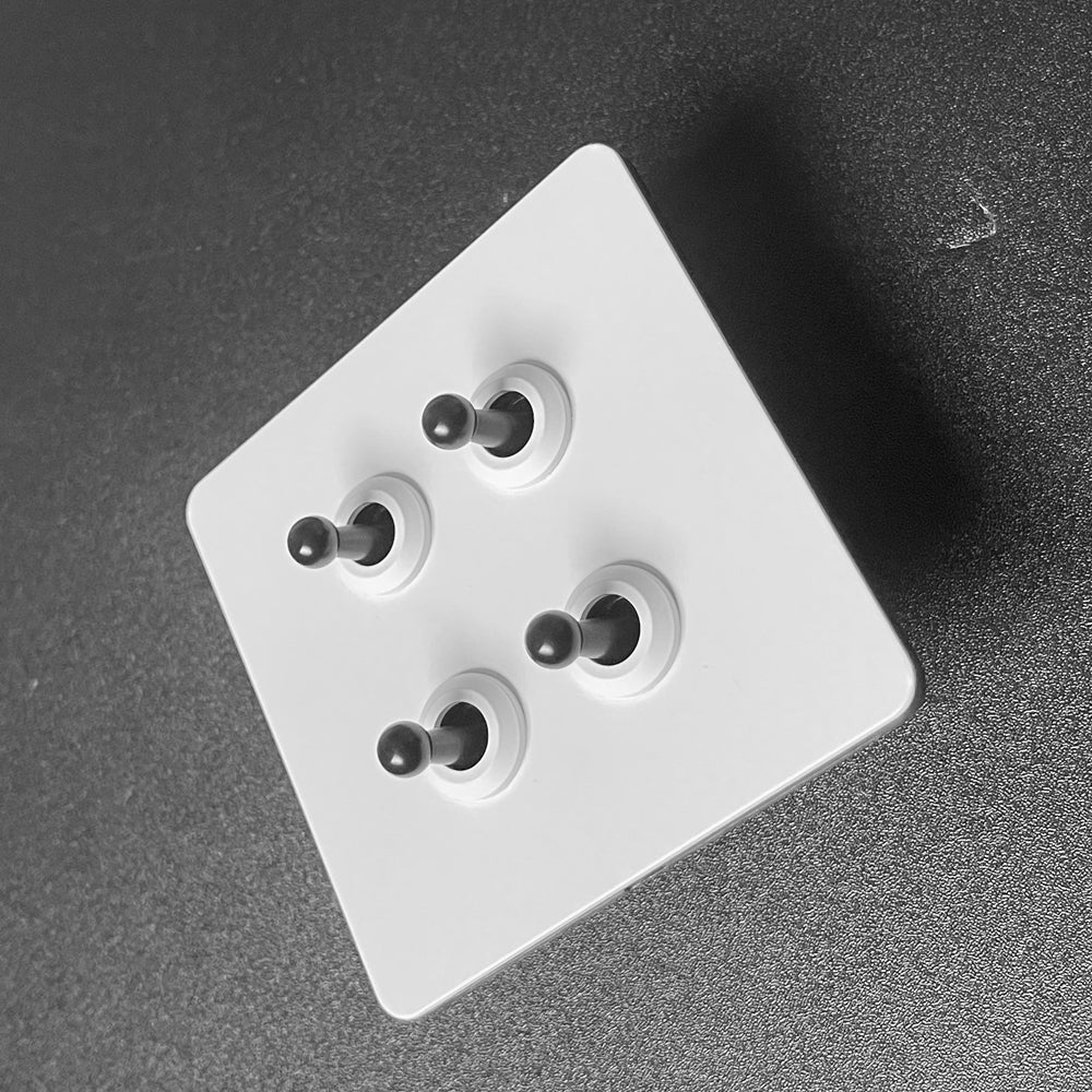 LIWBET White Color Lamp Switch and Retro style 1 Gang / 2 Gang / 3 Gang / 4 Gang light switch with Socket