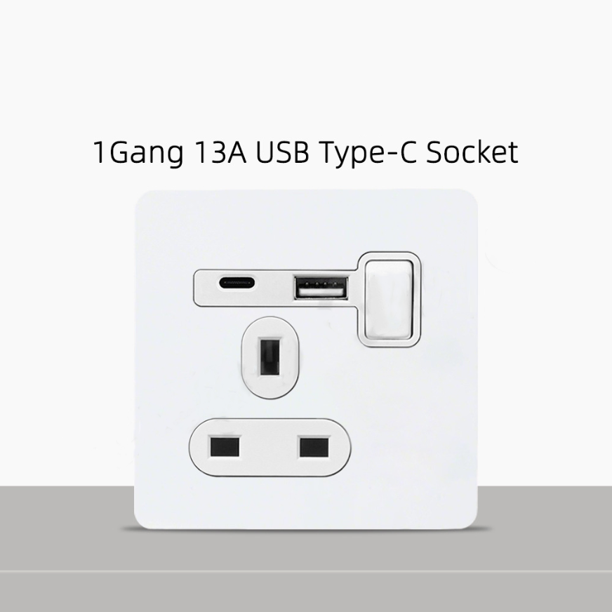 LIWBET Retro style 1 gang / 2 gang/ 3 gang / 4 gang  2 way light switch and white stainless steel panel toggle lamp switch and wall socket