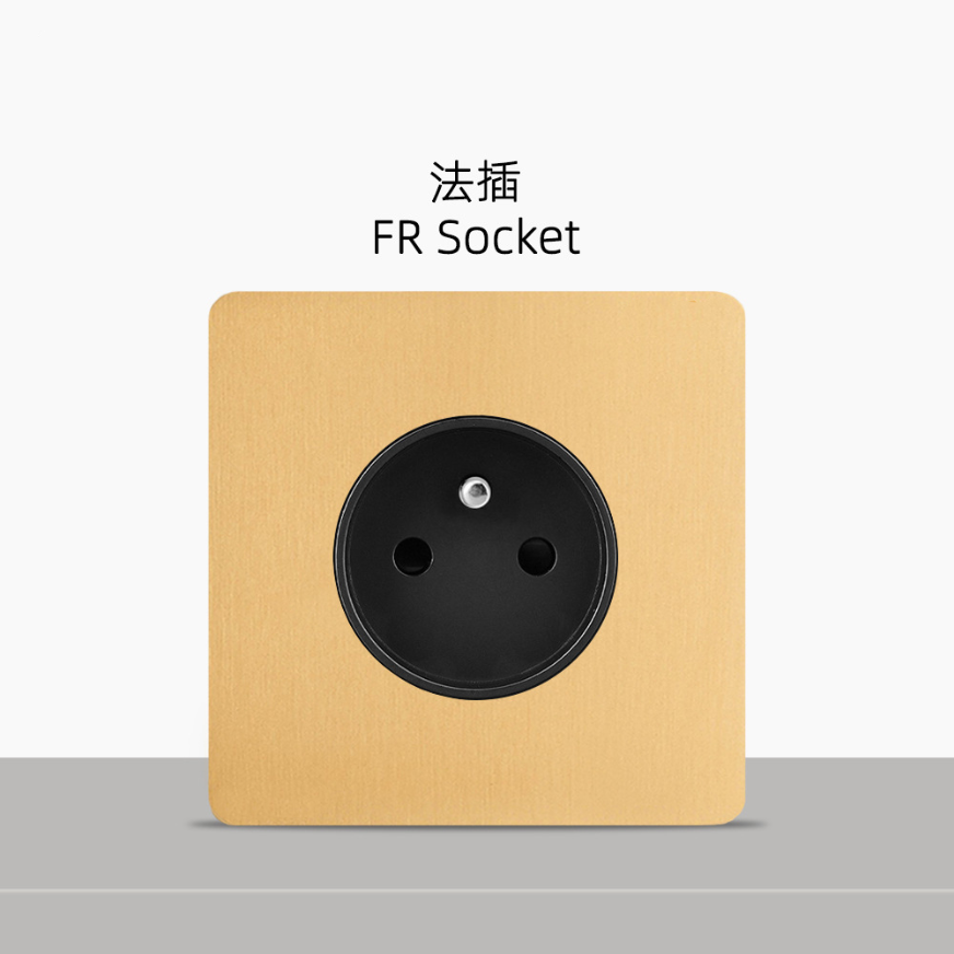 LIWBET Retro style Gold Color 1 gang / 2 gang/ 3 gang / 4 gang  2 way light switch and stainless steel panel toggle lamp switch and wall socket