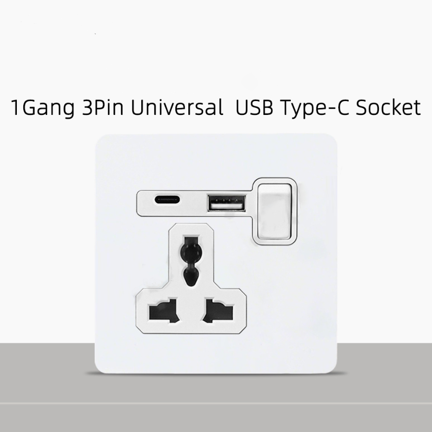 LIWBET Retro style 1 gang / 2 gang/ 3 gang / 4 gang  2 way light switch and white stainless steel panel toggle lamp switch and wall socket