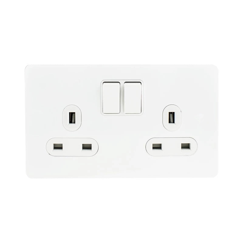 LIWBET Retro style 1 gang / 2 gang/ 3 gang / 4 gang  2 way light switch and white stainless steel panel toggle lamp switch and wall socket