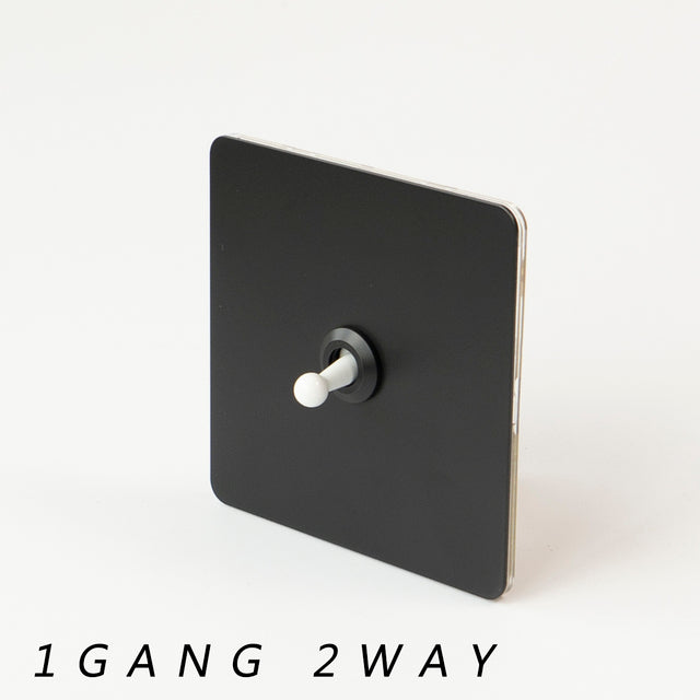 LIWBET Retro style 1 gang / 2 gang/ 3 gang / 4 gang  2 way light switch and stainless steel panel white toggle lamp switch and wall socket