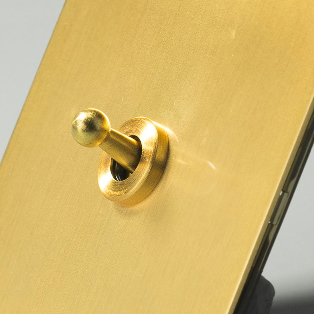 LIWBET Retro style Gold Color 1 gang / 2 gang/ 3 gang / 4 gang  2 way light switch and stainless steel panel toggle lamp switch and wall socket