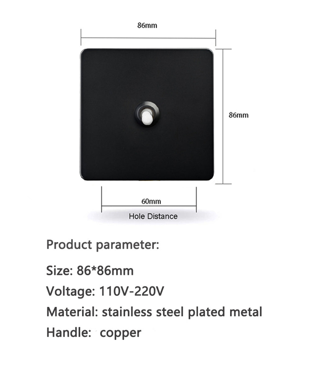 LIWBET Retro style 1 gang / 2 gang/ 3 gang / 4 gang  2 way light switch and stainless steel panel white toggle lamp switch and wall socket