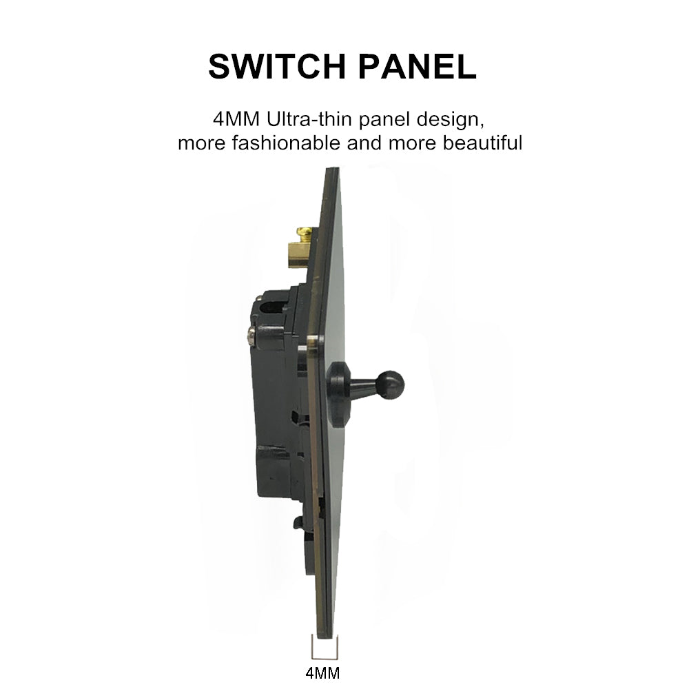 LIWBET Retro style 1 gang / 2 gang/ 3 gang / 4 gang  2 way light switch and stainless steel panel toggle lamp switch and wall socket