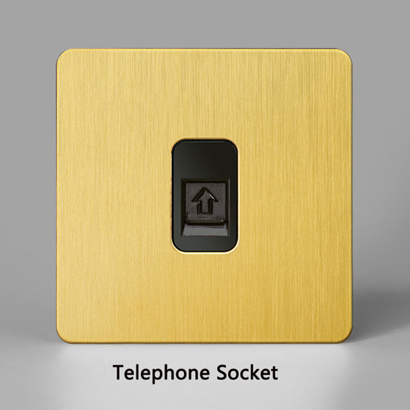 LIWBET Retro style Gold Color 1 gang / 2 gang/ 3 gang / 4 gang  2 way light switch and stainless steel panel toggle lamp switch and wall socket