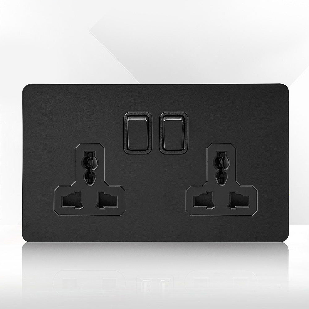 LIWBET Retro style 1 gang / 2 gang/ 3 gang / 4 gang  2 way light switch and stainless steel panel white toggle lamp switch and wall socket