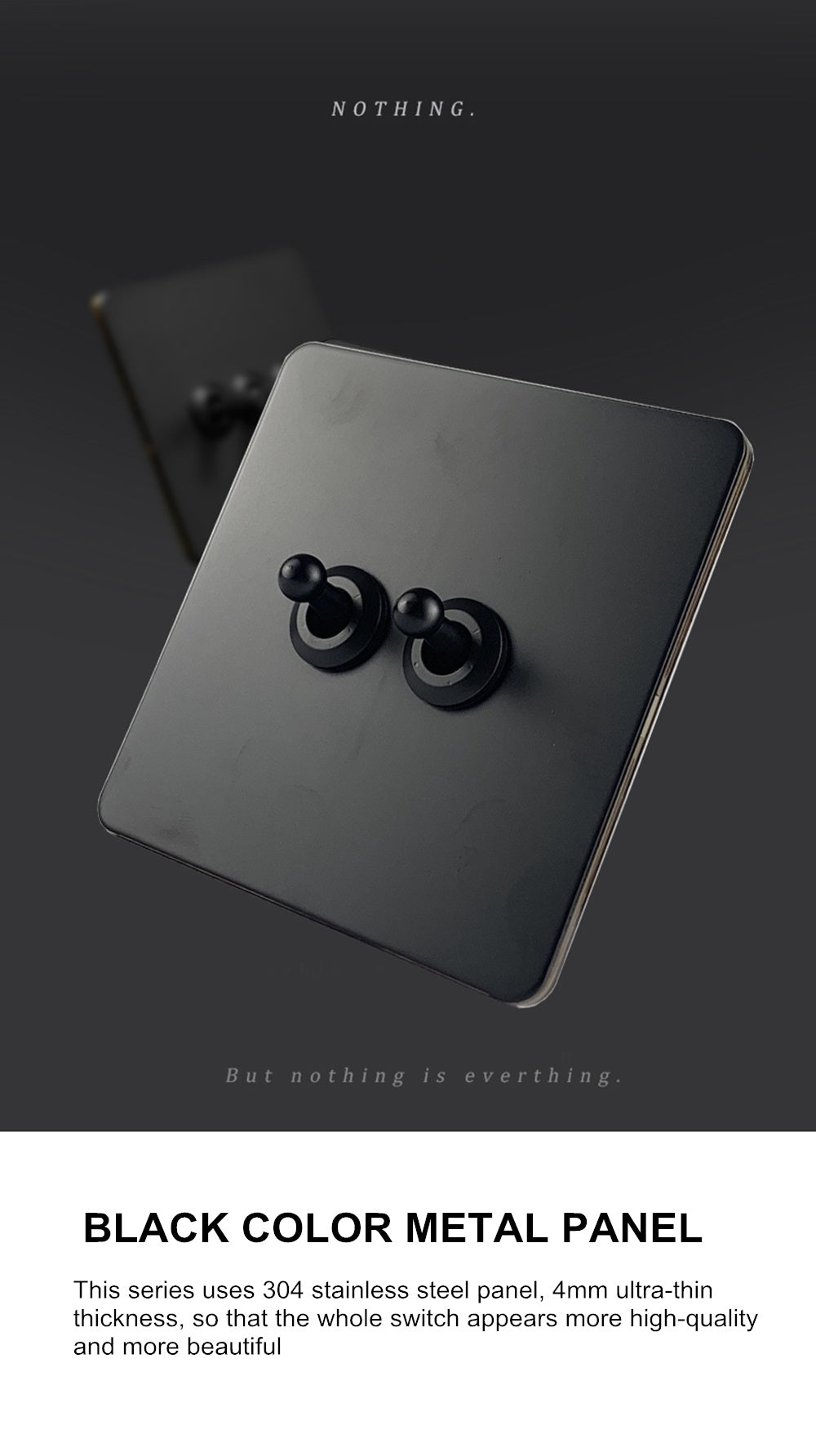 LIWBET Retro style 1 gang / 2 gang/ 3 gang / 4 gang  2 way light switch and stainless steel panel toggle lamp switch and wall socket