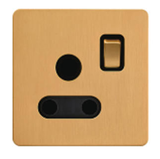 LIWBET Retro style Gold Color 1 gang / 2 gang/ 3 gang / 4 gang  2 way light switch and stainless steel panel toggle lamp switch and wall socket