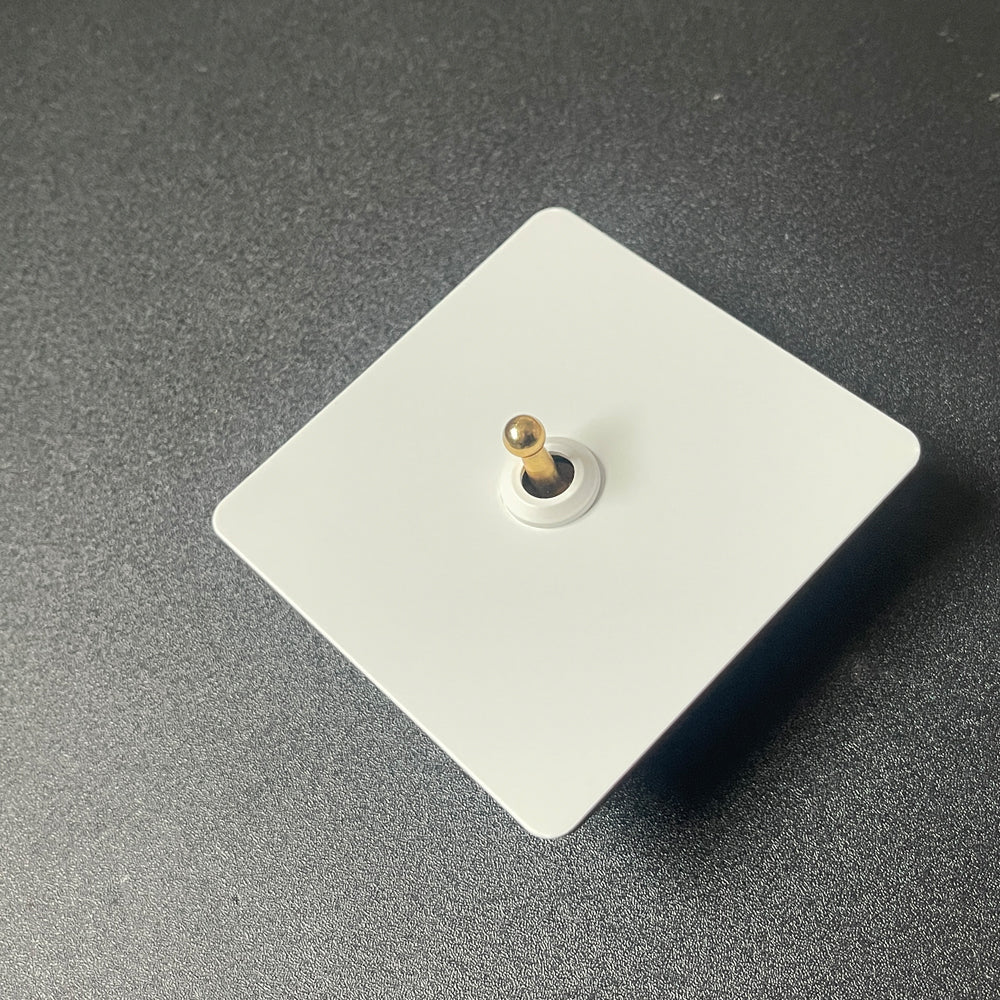 LIWBET Retro style 1 gang / 2 gang/ 3 gang / 4 gang  2 way light switch and white stainless steel panel toggle lamp switch and wall socket