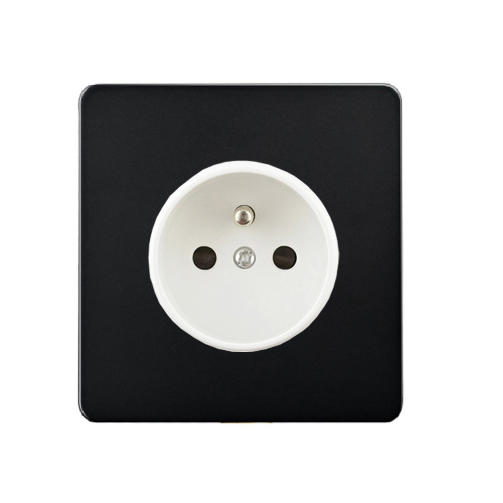 LIWBET Retro style 1 gang / 2 gang/ 3 gang / 4 gang  2 way light switch and stainless steel panel white toggle lamp switch and wall socket