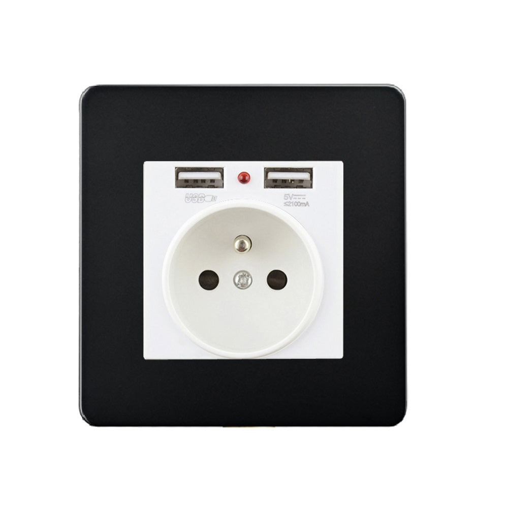 LIWBET Retro style 1 gang / 2 gang/ 3 gang / 4 gang  2 way light switch and stainless steel panel white toggle lamp switch and wall socket