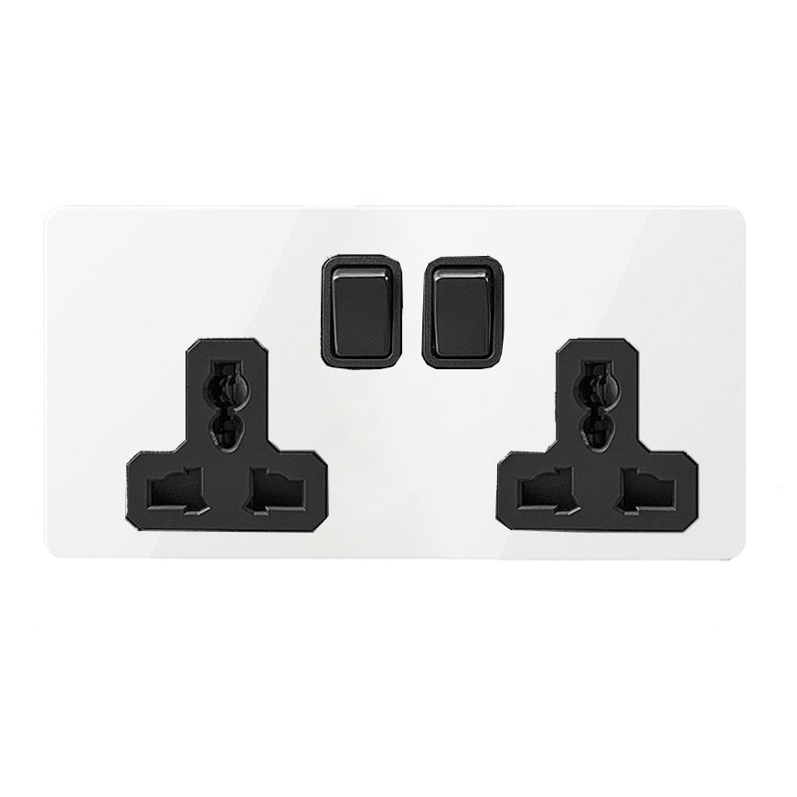 LIWBET White Color Lamp Switch and Retro style 1 Gang / 2 Gang / 3 Gang / 4 Gang light switch with Socket