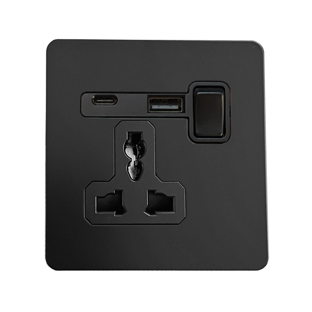 LIWBET Retro style 1 gang / 2 gang/ 3 gang / 4 gang  2 way light switch and stainless steel panel white toggle lamp switch and wall socket